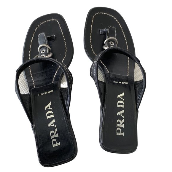 Authentic Black Prada Sandals - Picture 1 of 4